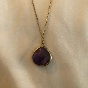 BaubleBar purple stone pendant necklace